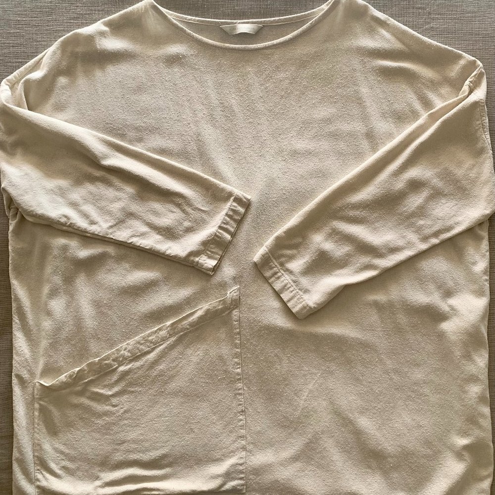 Elizabeth Suzann Long Sleeve Harper Tunic - Raw Silk - Ivory